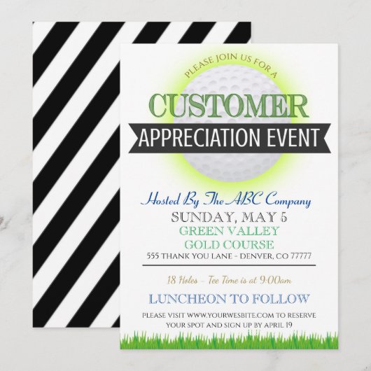 Einladung von Golfgästen (Vorne/Hinten)