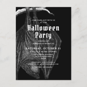 Einladung von Gothic Bats Halloween-Party Postkarte