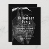 Einladung von Gothic Bats Halloween-Party Postkarte (Vorne/Hinten)