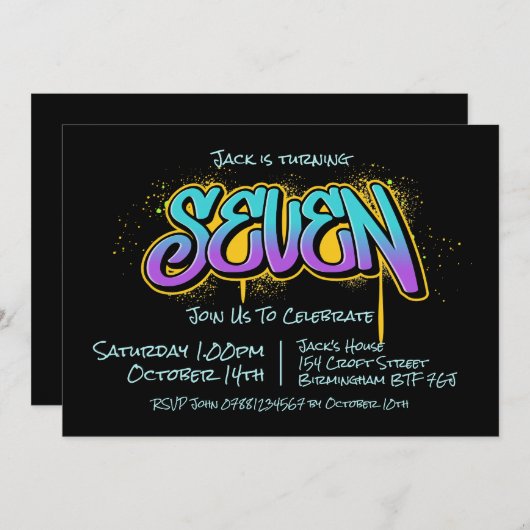 Einladung von Graffiti (Vorne/Hinten)