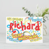 Einladung von Graffiti Bar Mitzvah (Stehend Vorderseite)