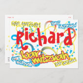 Einladung von Graffiti Bar Mitzvah (Vorne/Hinten)