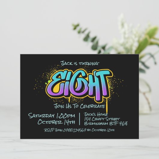 Einladung von Graffiti Eight (Stehend Vorderseite)