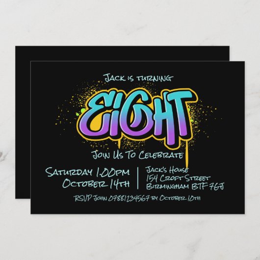 Einladung von Graffiti Eight (Vorne/Hinten)