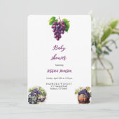 EINLADUNG VON GRAPES BABYSHOWER (Stehend Vorderseite)