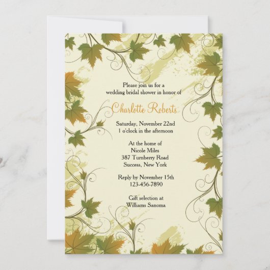 Einladung von Grapevin-Rahmen (Vorderseite)