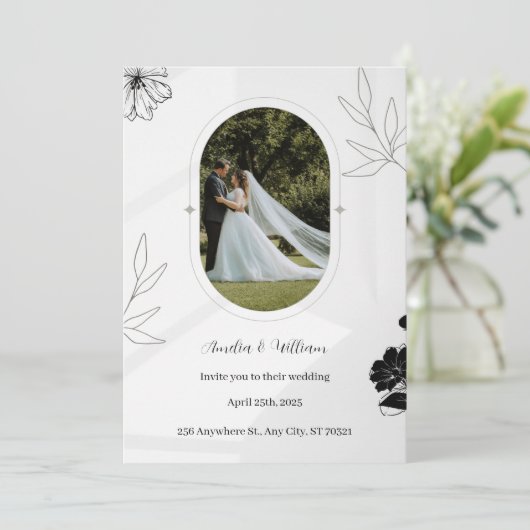 Einladung von Graublütenblume (Stehend Vorderseite)