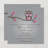 Einladung von grauen, rosa und braun (Vorne/Hinten)