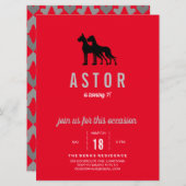 Einladung von Great Dane zum Geburtstag (Vorne/Hinten)