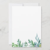 Einladung von Green and Gold Foliage Baby Shower (Rückseite)