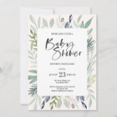 Einladung von Green Foliage Baby Shower (Vorderseite)