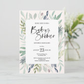 Einladung von Green Foliage Baby Shower (Stehend Vorderseite)