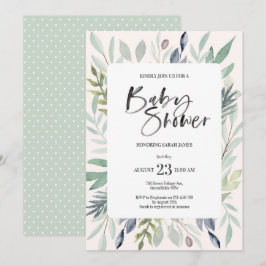 Einladung von Green Foliage Baby Shower