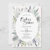 Einladung von Green Foliage Baby Shower (Vorderseite)