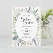 Einladung von Green Foliage Baby Shower (Stehend Vorderseite)