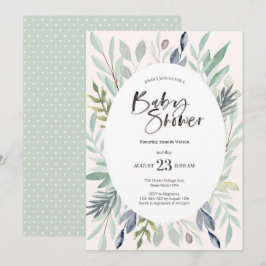 Einladung von Green Foliage Baby Shower