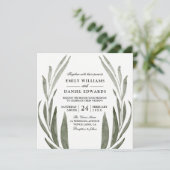 Einladung von Green Leaf Wreath (Stehend Vorderseite)