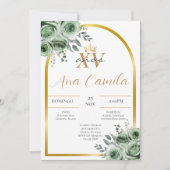 Einladung von Green Quinceanera (Vorderseite)