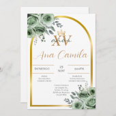 Einladung von Green Quinceanera (Vorne/Hinten)