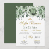 Einladung von Green Quinceanera (Vorne/Hinten)