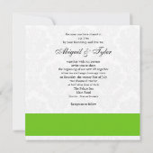 Einladung von Green Wedding Monogram Damask (Rückseite)