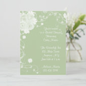 Einladung von Green White Roses (Stehend Vorderseite)