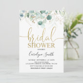 Einladung von Greenery Eucalyptus Bridal Duwer (Stehend Vorderseite)