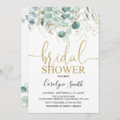 Einladung von Greenery Eucalyptus Bridal Duwer (Vorne/Hinten)