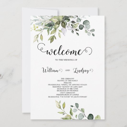 Einladung von Greenery Wedding (Vorderseite)