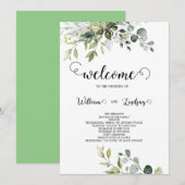 Einladung von Greenery Wedding (Vorne/Hinten)