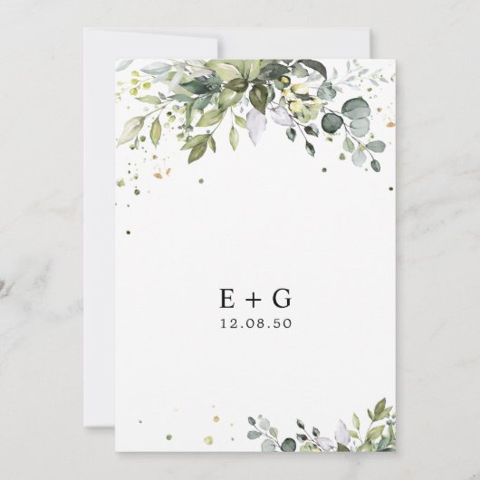 Einladung von Greenery Wedding (Rückseite)