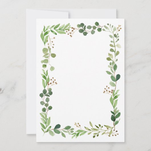 Einladung von Greenery Wedding (Rückseite)