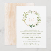 Einladung von Greenery Wreath Wedding - Peach (Vorne/Hinten)