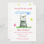 Einladung von Grey Kitten Girl zu dritter Geburtst (Vorne/Hinten)