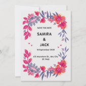 Einladung von Grey Red Floral (Vorderseite)