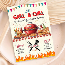 Einladung von Grill und Chill, bearbeitbare Grille