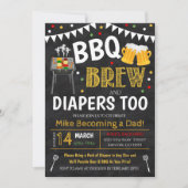 Einladung von Grillen and Beer Baby Shower (Vorderseite)