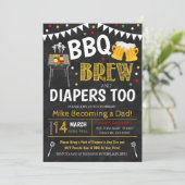 Einladung von Grillen and Beer Baby Shower (Stehend Vorderseite)