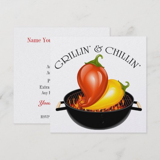 Einladung von Grillin und Chillin (Vorne/Hinten)