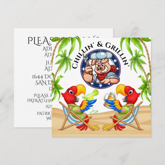 Einladung von Grillin und Chillin (Vorne/Hinten)