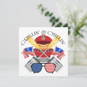 Einladung von Grillin und Chillin zu patriotischen (Stehend Vorderseite)