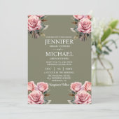 Einladung von grünen Rosen (Stehend Vorderseite)