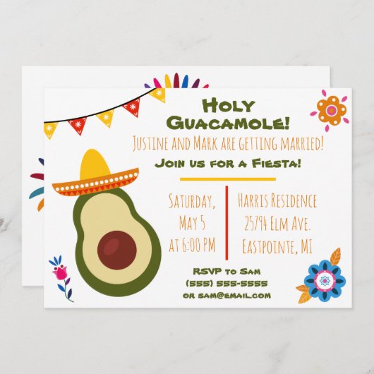 Einladung von Guacamole Fiesta (Vorne/Hinten)