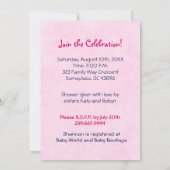 Einladung von Gummi Ducky Pink Dusche (Rückseite)