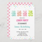 Einladung von Gummy Bärenkuchen (Vorne/Hinten)