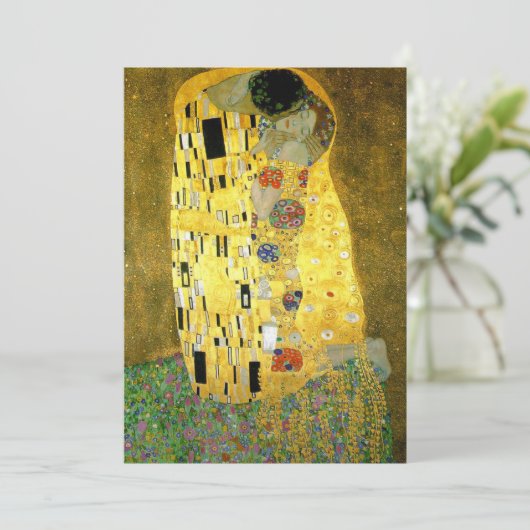 Einladung von Gustav Klimt zur Kuss-Hochzeit (Stehend Vorderseite)