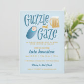 Einladung von Guzzle and Gaze Baby Shower (Stehend Vorderseite)