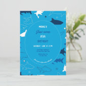 Einladung von Hai zum Geburtstag (Stehend Vorderseite)