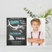 Einladung von Haifischen Foto (Stehend Vorderseite)