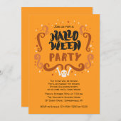 Einladung von Halloween-Party (Vorne/Hinten)